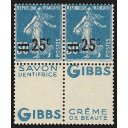 n°217d, double-publicité "Gibbs" en paire, neufs ** sans charnière - TB