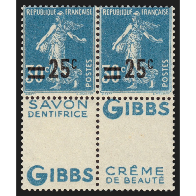n°217d, double-publicité "Gibbs" en paire, neufs ** sans charnière - TB