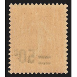 n°220, variété "surcharge décalée", Semeuse 50c sur 80c rouge, neuf ** - TB