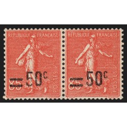 n°221, variété "surcharge usée / 50c encoché", neuf ** sans charnière - TB
