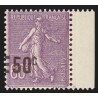 n°223, variété "surcharge à cheval" Semeuse 50c sur 65c violet, neuf ** SUPERBE