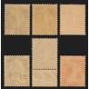 n°217/225, lot de 6 variétés "surcharge déplacée", neufs ** sans charnière - TB