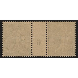 n°130c, paire millésime 6, Semeuse lignée 15c vert-gris, neuf ** sans charnière
