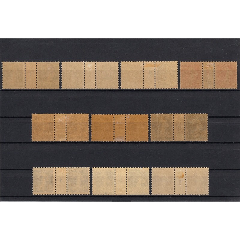 n°137/142, lot de 10 paires avec millésime, Semeuse 1907, neufs * - TB