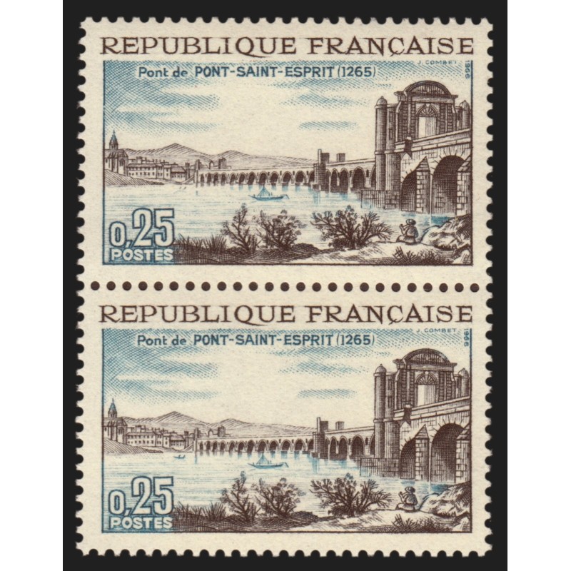 n°1481b, variété "Sans la barque de gauche" tenant à normal, neuf ** - SUPERBE