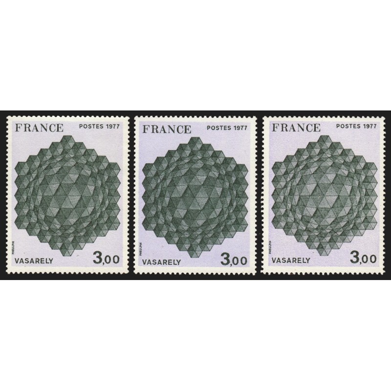 n°1924, deux variétés "Fond très pâle" + "Hexagone dépouillé", neufs ** SUPERBE