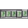 n°2484, Liberté de Gandon, 2fr vert, nuances de couleur + variétés impression