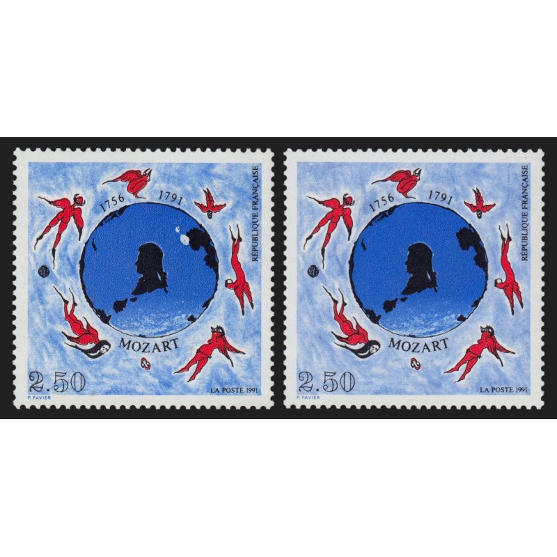 n°2695, variété "Tache blanche", Mozart 1991, neuf ** sans charnière - SUPERBE