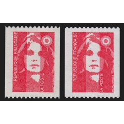 n°2819d + 2819g, Marianne du Bicentenaire, TVP rouge, neufs ** - SUPERBE