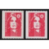 n°2819d + 2819g, Marianne du Bicentenaire, TVP rouge, neufs ** - SUPERBE