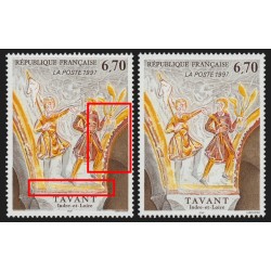 n°3049, variété "Couleur jaune/orange décalée", Fresques de Tavant, neufs **