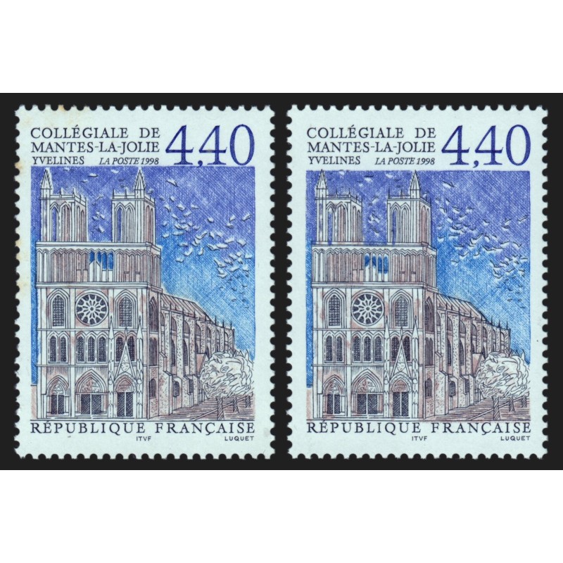 n°3180, variété "Couleur bleue décalée, neuf ** sans charnière - B/TB