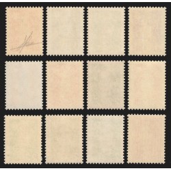 n°2614c/3007a, Sans bande phosphorescente, lot de 12 valeurs, neufs ** SUPERBE