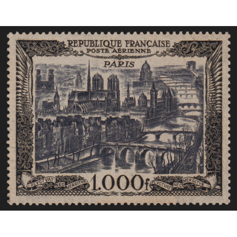 Poste Aérienne n°29, Vue de Paris 1950, neuf * infime trace de ch. - SUPERBE