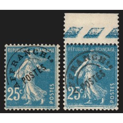 Préoblitérés n°56a, Semeuse 25c bleu, variété "Surcharge fine", neufs ** - TB