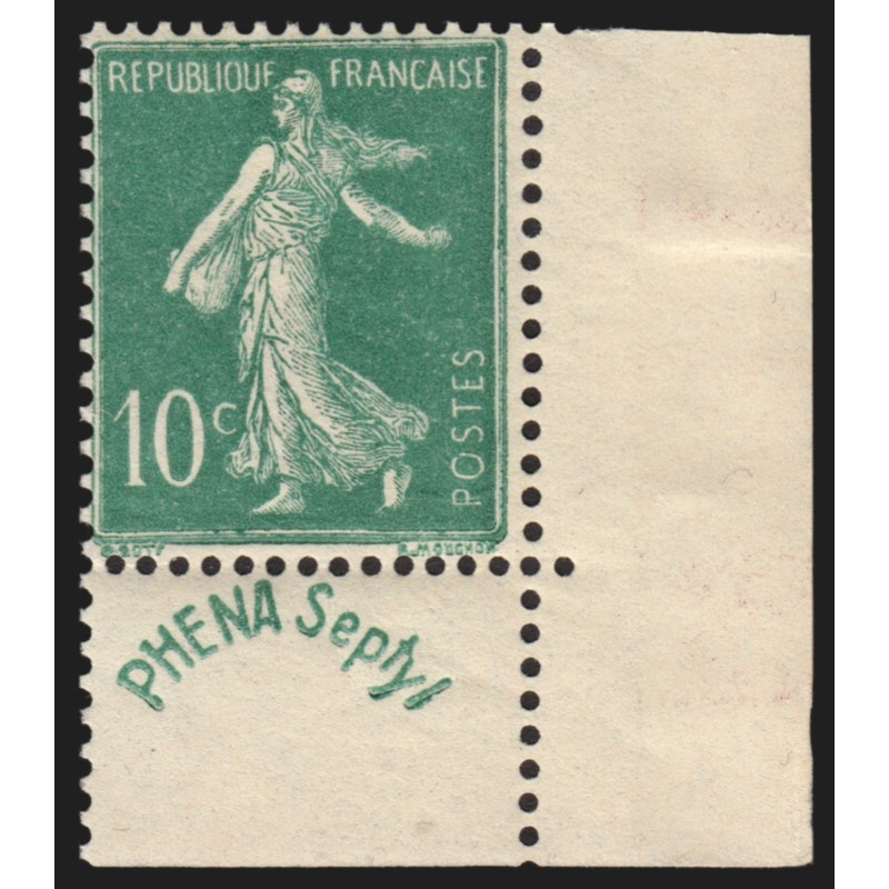 n°188, Semeuse 10c vert avec bandelette Phéna 1924, neuf ** sans charnière TTB