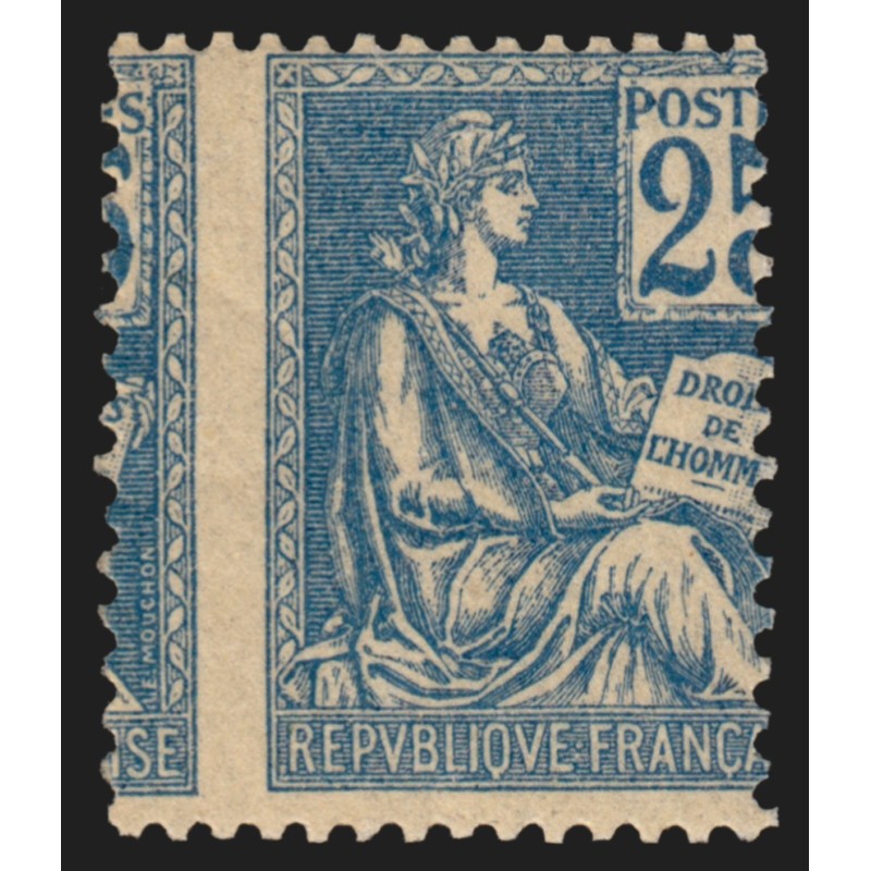 n°118, variété "Piquage à cheval", Mouchon 25c bleu, Type II, neuf ** - SUPERBE