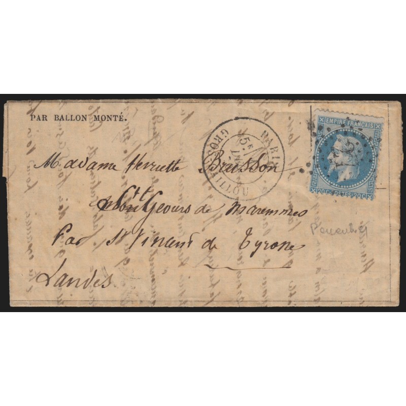 Ballon monté "Le Parmentier", Gazette des Absents pour Saint-Vincent de Tyrosse