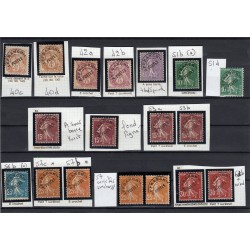 Préoblitérés 1922/1927, lot de 18 variétés cataloguées - TB - COTE 315 €