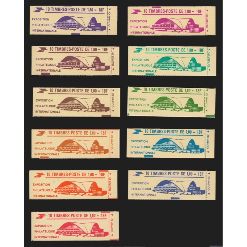 Carnet n°2220-C3A, CNIT PHILEXFRANCE 82, série de 11 carnets de couleurs