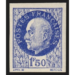 n°552c, "Sans surcharge non-dentelé", 1fr50 outremer, neuf ** , signé JF.BRUN
