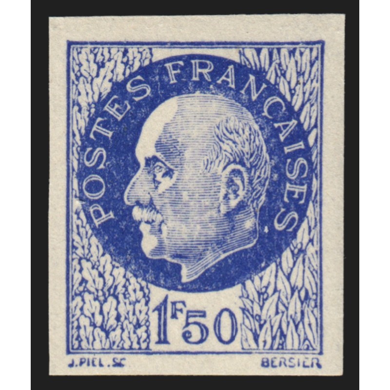 n°552c, "Sans surcharge non-dentelé", 1fr50 outremer, neuf ** , signé JF.BRUN