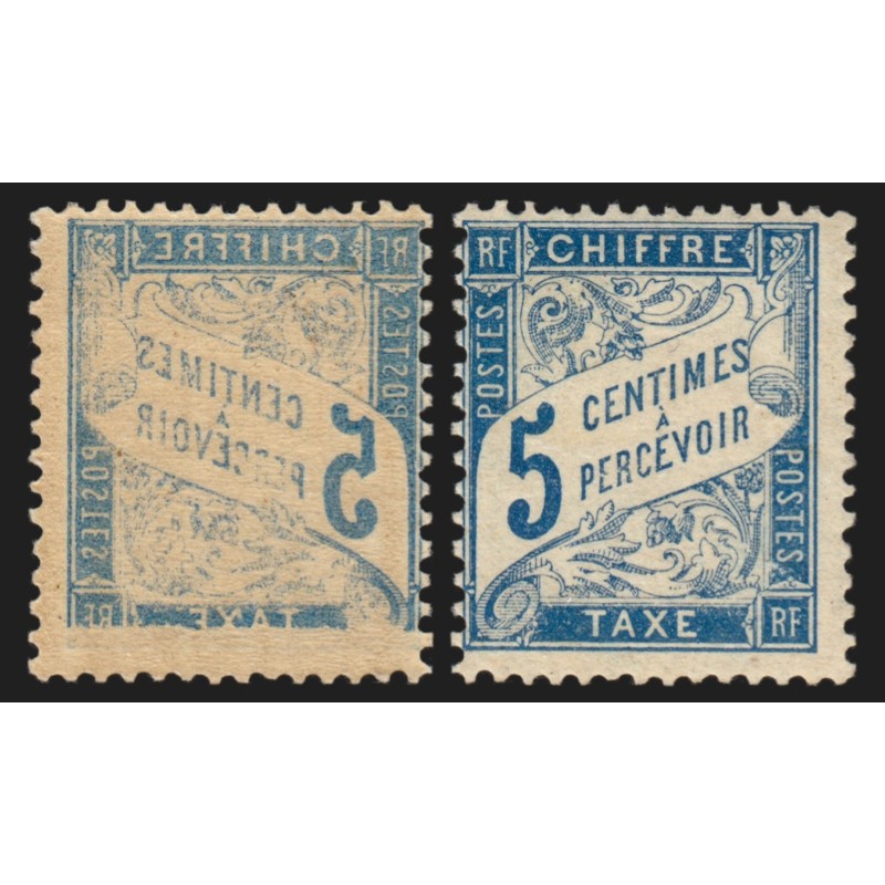 Timbres-Taxe n°28, variété "impression recto-verso", neuf ** sans charnière TB