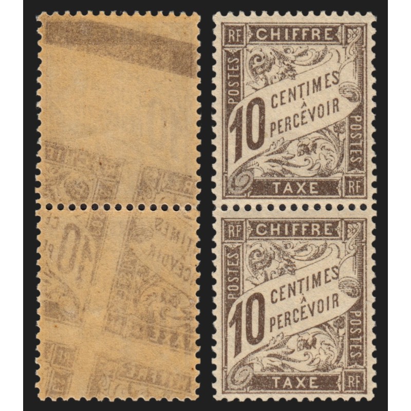 Timbres-Taxe n°29, variété "impression recto-verso à cheval" neuf ** , SUPERBE