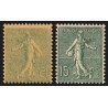 n°130h, variété "recto-verso", Semeuse lignée 15c vert-gris, neuf ** - TB