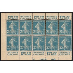 n°140, feuille de carnet, bandes publicitaires "Evian / Source Cachat", neuf **