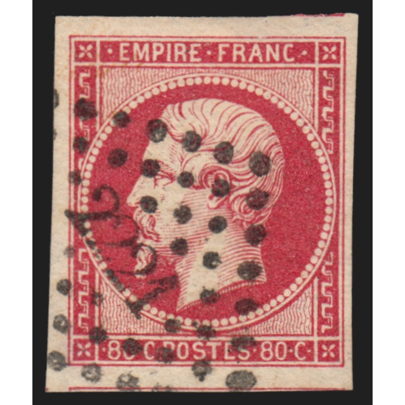 n°17B, 80c rose, oblitéré losange PC 2221 Nantes - TTB n°17B, 80c rose, oblitéré losange PC 2221 Nantes - TTB