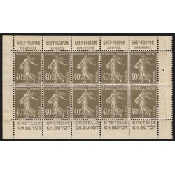 n°193, feuille de carnet bandes publicitaires "Grey-Poupon / Guyot" neuf ** TB