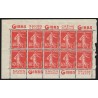 n°194, feuille de carnet bandes publicitaires "Gibbs" dont 5 non-dentelées **