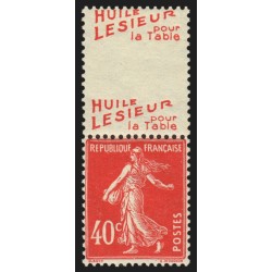 n°194, double bande publicitaire "Lesieur", neuf * légère trace de ch. - TB