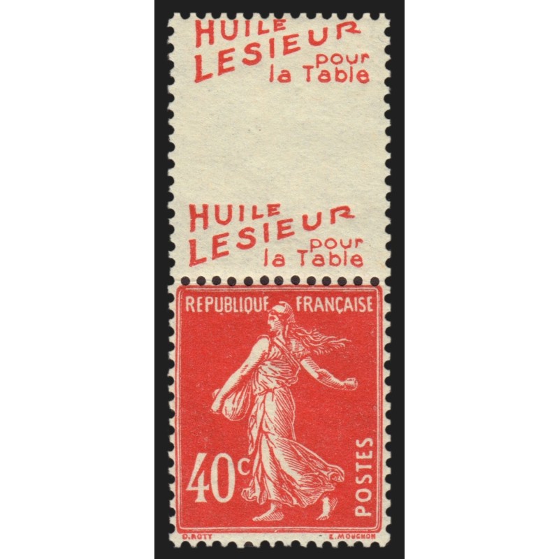 n°194, double bande publicitaire "Lesieur", neuf * légère trace de ch. - TB