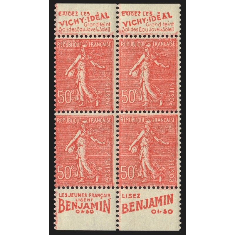 n°199, bandes publicitaires "Vichy Idéal / Benjamin", neuf ** sans charnière TB