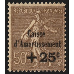 n°267a, variété "Sans point sur le i d'Amortissement", neuf * légère - TB