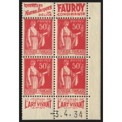 n°283, bandes publicitaires "Quenelles Maître Jacques / Fauroy" coin daté, neuf