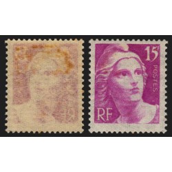 n°727, variété "impression recto-verso", Marianne de Gandon, neuf * - B/TB