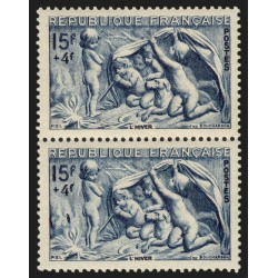 n°862a, variété "à la bûche" tenant à normal, neufs ** sans charnière - TB
