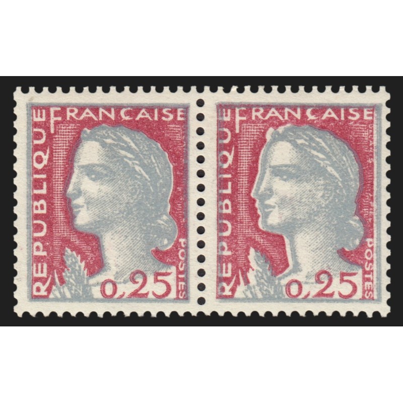n°1263, variété "Couleurs décalées" tenant à normal, neufs ** - SUPERBE