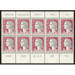n°1263, feuille carnet Philatec 1964 texte complet, Decaris, neuf ** - SUPERBE