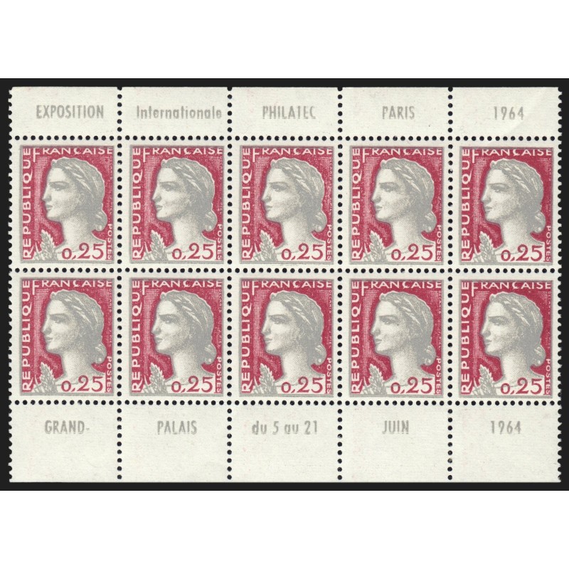 n°1263, feuille carnet Philatec 1964 texte complet, Decaris, neuf ** - SUPERBE