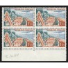 n°1355, variété "Plage bleue" x2 dans un bloc de quatre, neuf ** sans charnière