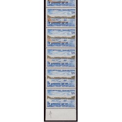 n°1585b, variété "Môle central blanc" dans une bande de 10, neufs ** CERTIFICAT
