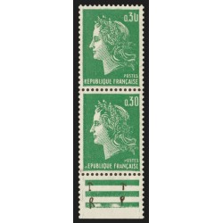 n°1611, paire avec 3 variétés d'impression, Marianne de Cheffer, neuf ** - TB