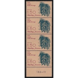 n°2371b, variété "i de française sans point" tenant à normal, neuf ** - SUPERBE