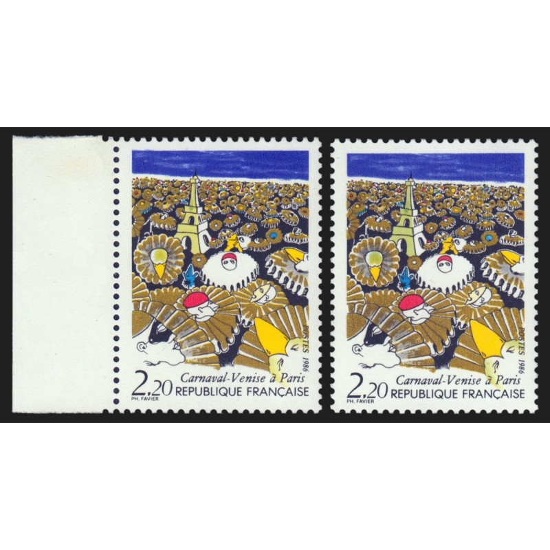 n°2395b, variété "Tour Eiffel jaune au lieu de verte", neuf ** , signé CALVES