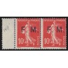 Franchise Militaire n°5, variété "F courbe" tenant à normal, neuf ** - TB