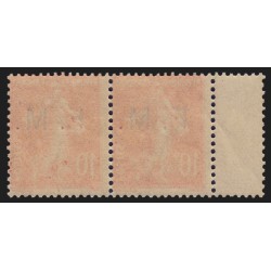 Franchise Militaire n°5, variété "F courbe" tenant à normal, neuf ** - TB